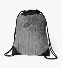 Wood Grain Grayed Barn Board with Knot Drawstring Bag