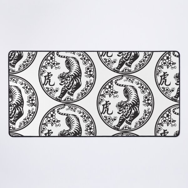 Item preview, Lucky sign black tiger Beautiful flowers Chinese paper cutting art and designs designed and sold by Bspaces.
