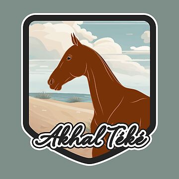 Aperçu de l'œuvre Cheval Akhal Téké, blason et armoirie cheval alezan, cheval de selle, races de chevaux du Turkménistan de WebEquitation®