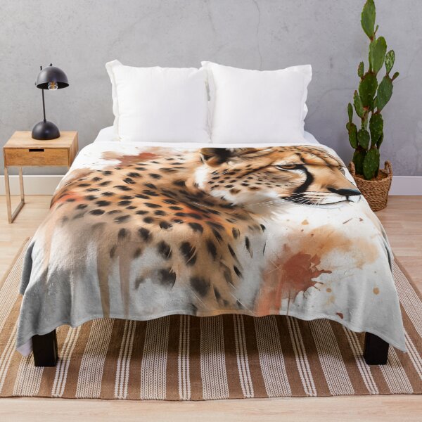 Item preview, Watercolor Cheetah Portrait – Wild Big Cat Art designed and sold by PaintbrushPlace.
