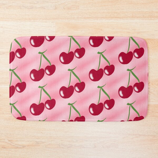 Item preview, Red cherry green stems pink background designed and sold by Bulantanyong.