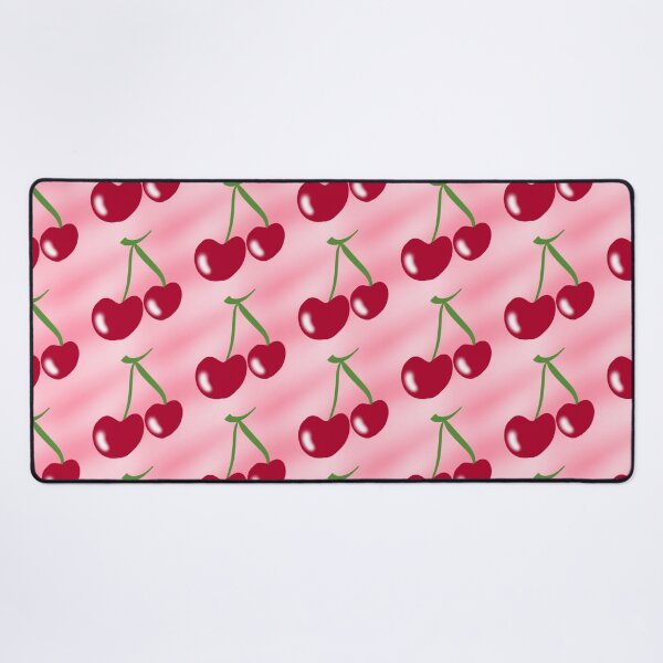 Item preview, Red cherry green stems pink background designed and sold by Bulantanyong.