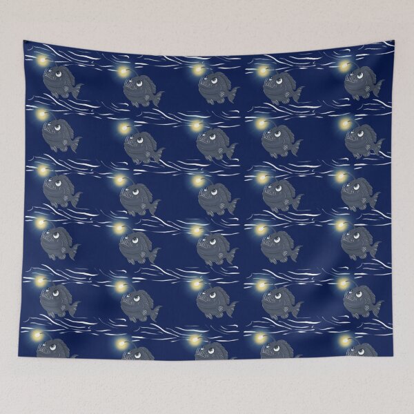 Item preview, Brave Little Anglerfish Seamless Pattern designed and sold by SpiritedArtwork.