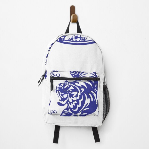 Item preview, Lucky sign Blue tiger Beautiful flowers Chinese paper cutting art and designs designed and sold by Bspaces.