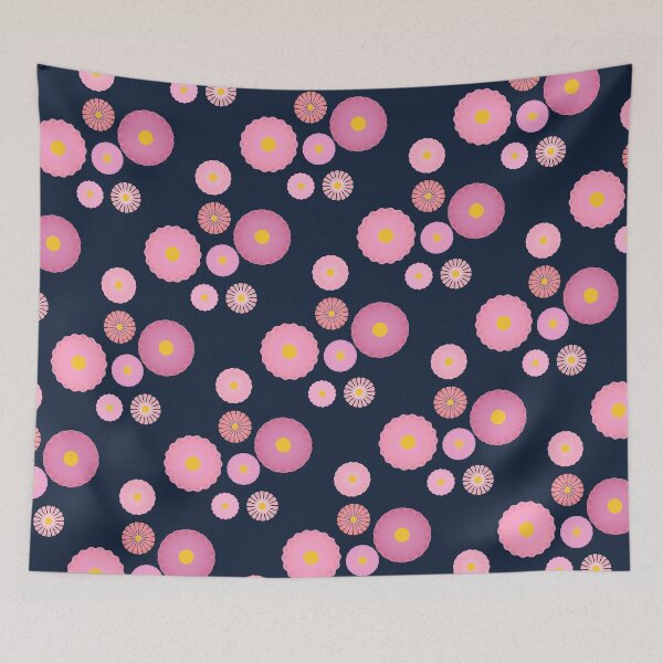 Item preview, Pink Cosmos on Midnight Blue  designed and sold by JaygiesDesign.