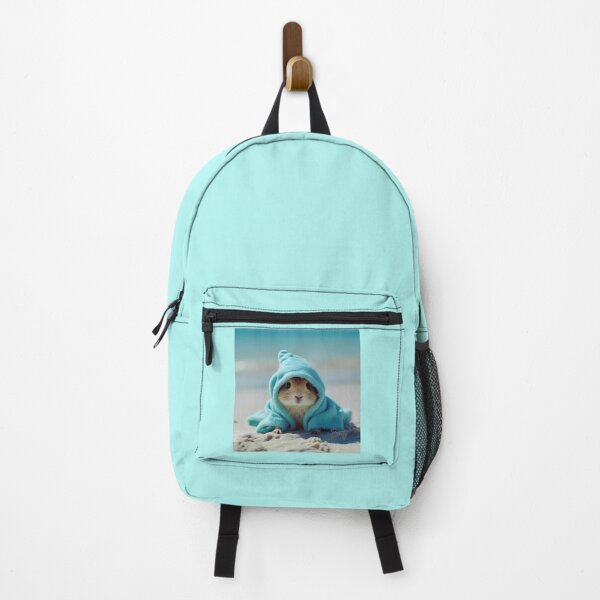 Item preview, Little hamster in a turquoise towel on the sandy beach designed and sold by Benitty.