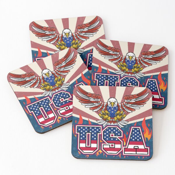 Item preview, USA Bald eagle, USA Flag. Fire, sun, rays. Power of USA designed and sold by ZaniokoDesign.