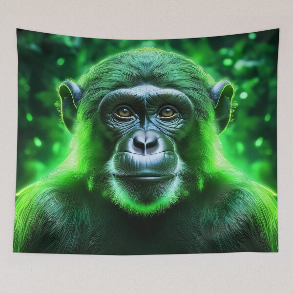 Item preview, Green | Glowing Neon Monkey Collection | Hyperrealistic designed and sold by monkeybusiness.pt.