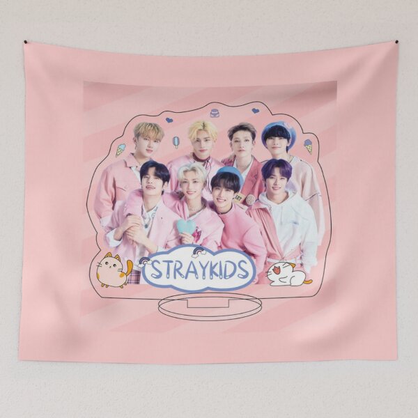 Item preview, SKZ pink poster You make STRAY KIDS stay kpop cute happy ot8 designed and sold by Kpop-Noona.