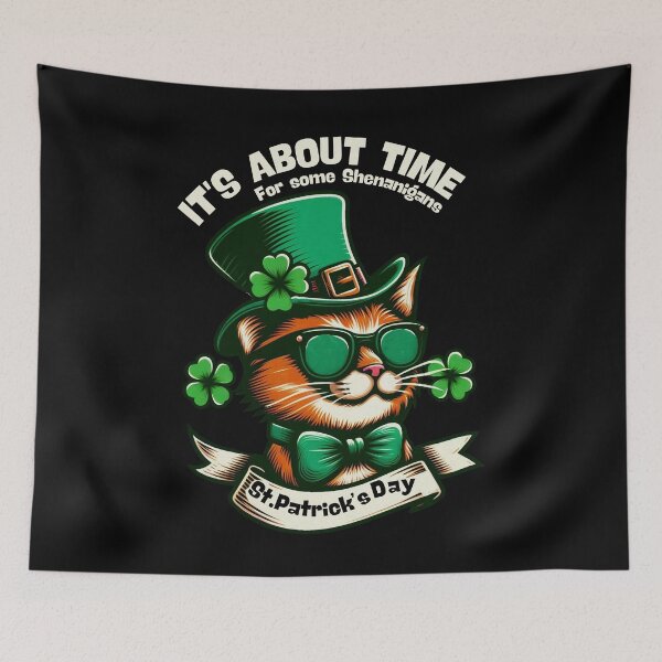 Item preview, St Patricks Day Cat It's About Time For some Shenanigans   designed and sold by DarekShop.