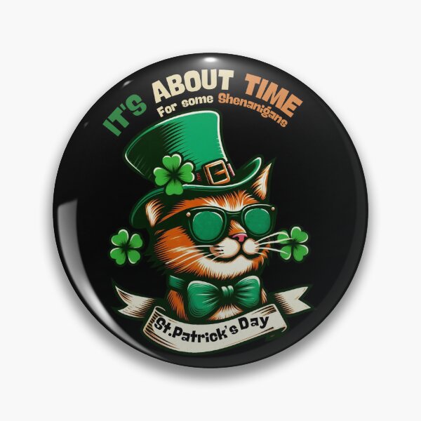 Item preview, St Patricks Day Cat It's About Time For some Shenanigans   designed and sold by DarekShop.