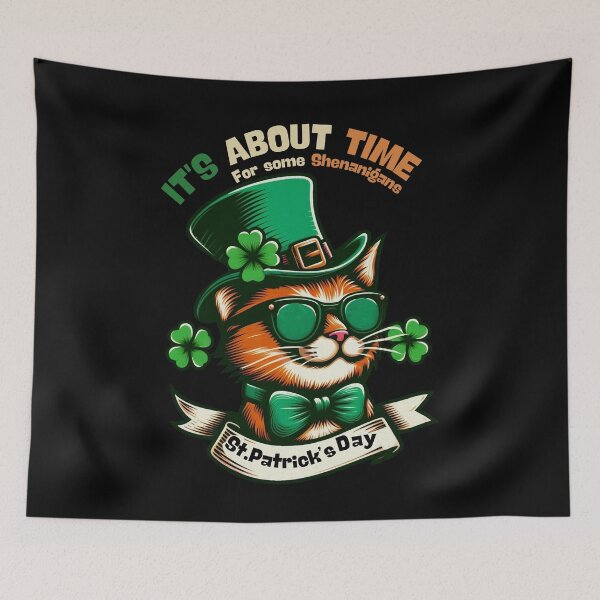 Item preview, St Patricks Day Cat It's About Time For some Shenanigans   designed and sold by DarekShop.