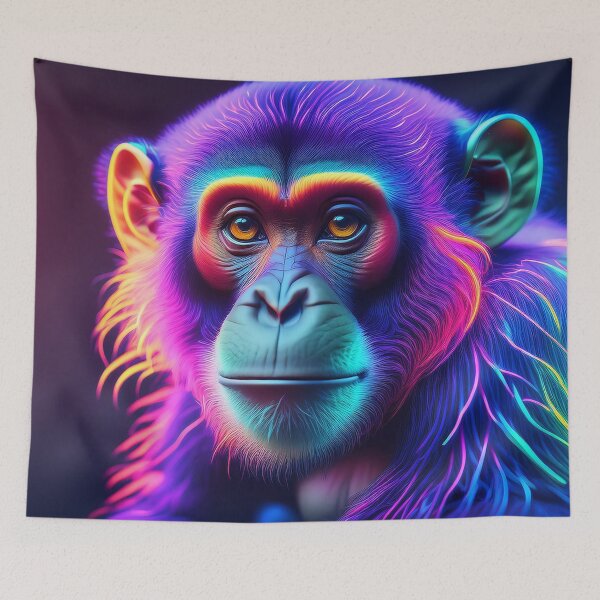 Item preview, Hippie | Glowing Neon Monkey Collection | Hyperrealistic designed and sold by monkeybusiness.pt.