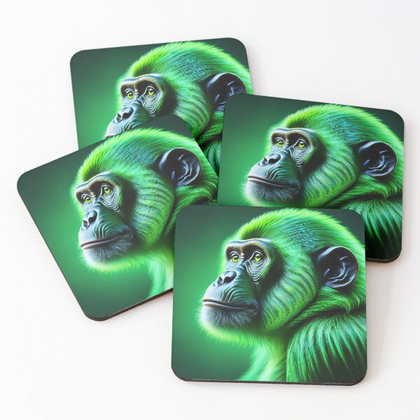 Item preview, Green Lines | Glowing Neon Monkey Collection | Hyperrealistic designed and sold by monkeybusiness.pt.