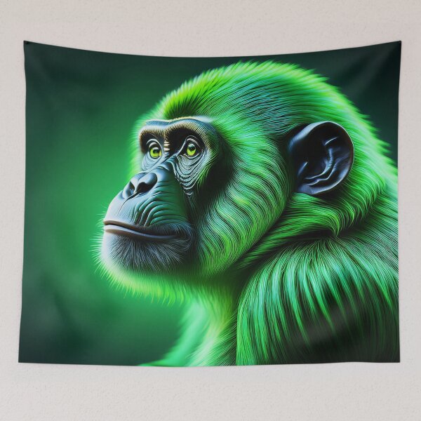 Item preview, Green Lines | Glowing Neon Monkey Collection | Hyperrealistic designed and sold by monkeybusiness.pt.
