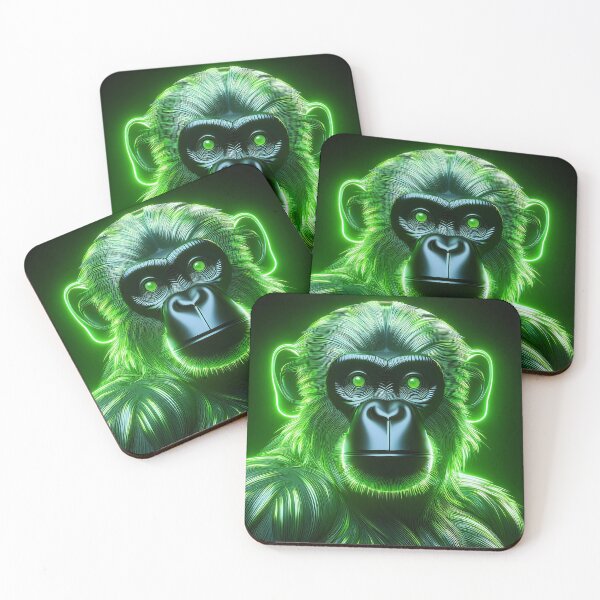 Item preview, Green Machine | Glowing Neon Monkey Collection | Hyperrealistic designed and sold by monkeybusiness.pt.