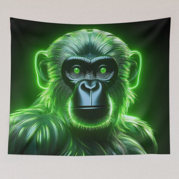 Item preview, Green Machine | Glowing Neon Monkey Collection | Hyperrealistic designed and sold by monkeybusiness.pt.
