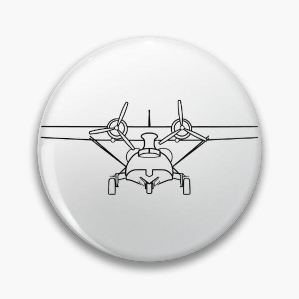 Item preview, PBY Catalina classic flying boat aircraft black outline designed and sold by soitwouldseem.