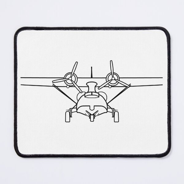 Item preview, PBY Catalina classic flying boat aircraft black outline designed and sold by soitwouldseem.