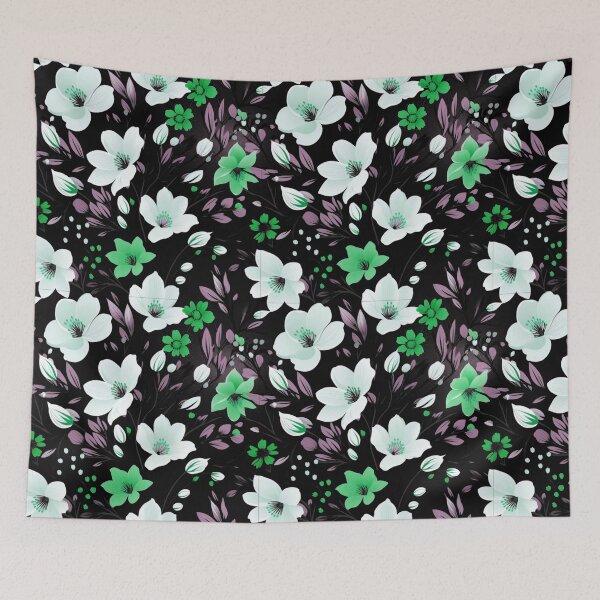 Item preview, A seamless pattern featuring large, detailed white flowers designed and sold by Arslan2013.