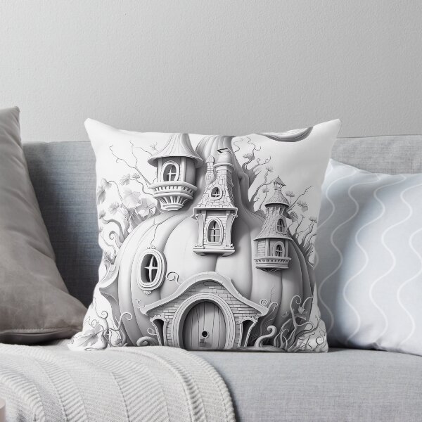 Item preview, Magical Pumpkin House #2 Coloring Page Pattern  designed and sold by DavidColoring.