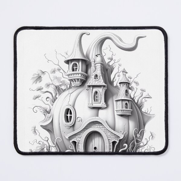 Item preview, Magical Pumpkin House #2 Coloring Page Pattern designed and sold by DavidColoring.