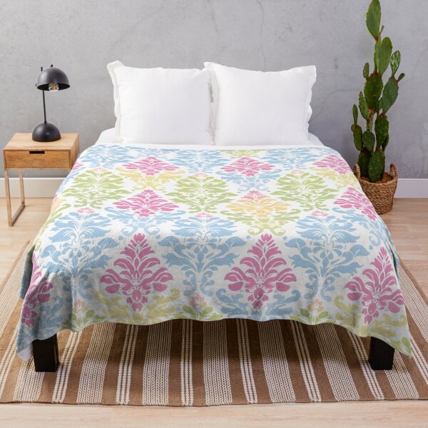 Item preview, Pastel Damask Seamless Pattern | Elegant Vintage Design | Pink, Baby Blue, Yellow, Green designed and sold by Sohee Jin.