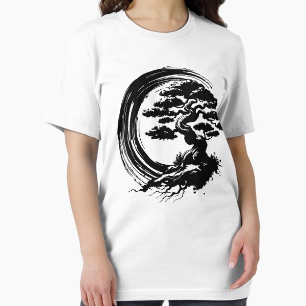 Aperçu de l'œuvre Cercle Enso et arbre Bonsaï Cercle Zen Enso Art japonais créée et vendue par PATTERN-ZART.
