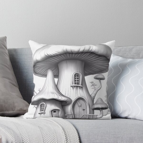 Item preview, Magical Mushroom House #3 Coloring Page Pattern  designed and sold by DavidColoring.