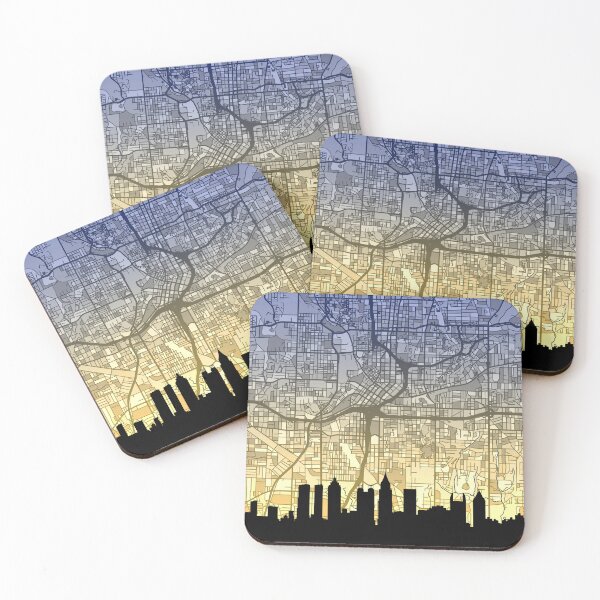 Item preview, Atlanta Georgia Skyline Map designed and sold by ArtPrints.