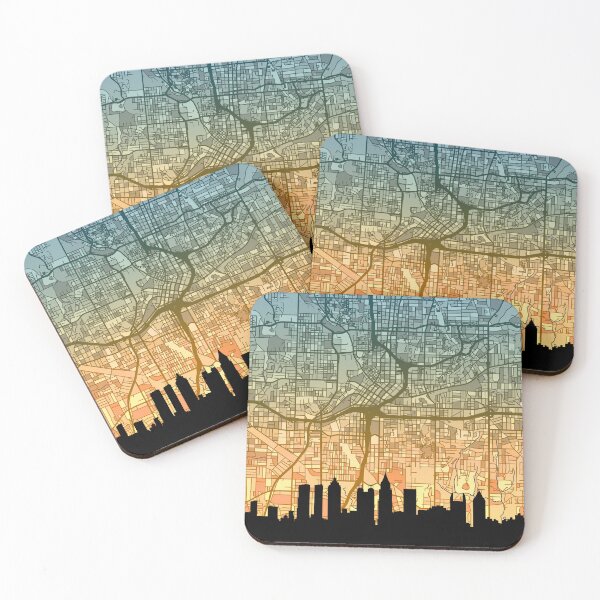 Item preview, Atlanta Georgia Skyline Map designed and sold by ArtPrints.