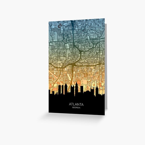 Item preview, Atlanta Georgia Skyline Map designed and sold by ArtPrints.