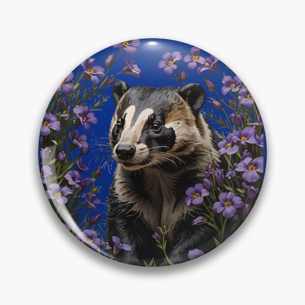 Item preview, Badger Surrounded By Wisconsin Wood Violets designed and sold by taiche.