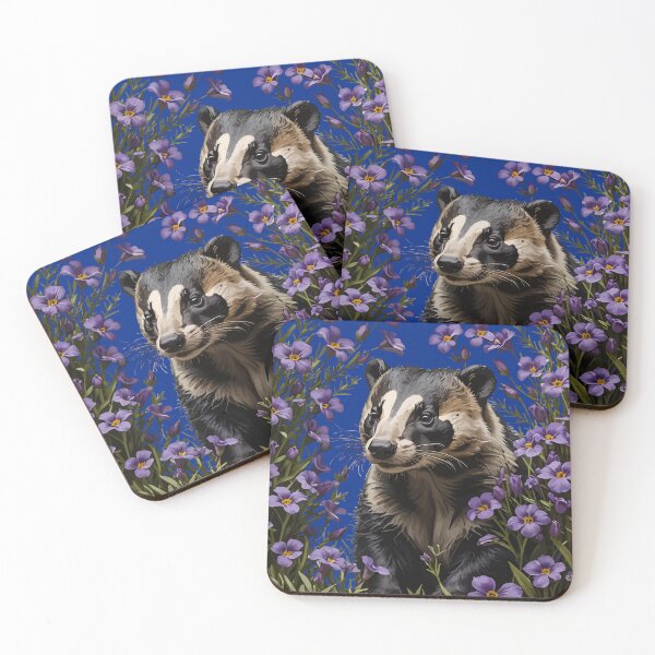 Item preview, Badger Surrounded By Wisconsin Wood Violets designed and sold by taiche.
