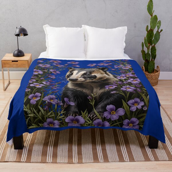 Item preview, Badger Surrounded By Wisconsin Wood Violets designed and sold by taiche.
