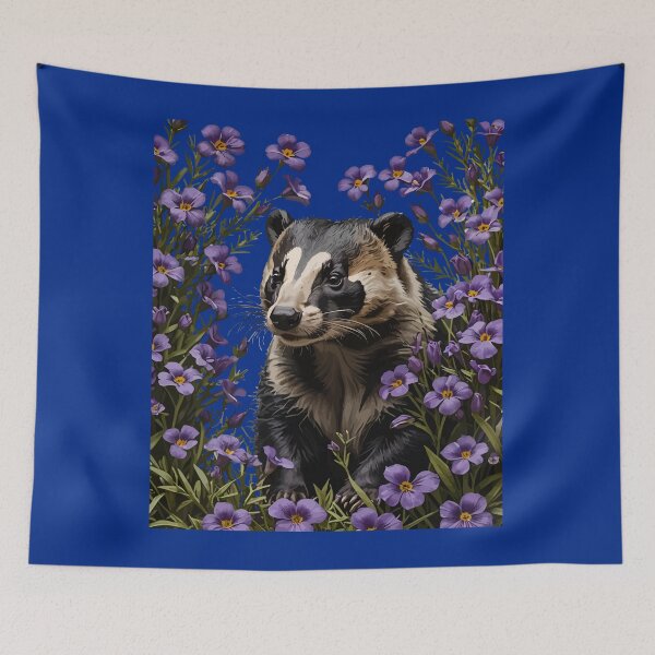 Item preview, Badger Surrounded By Wisconsin Wood Violets designed and sold by taiche.