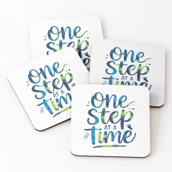 Item preview, One Step At A Time - Cute Watercolor Motivational Quotes designed and sold by RiceArtShop.