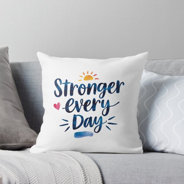 Item preview, Stronger Every Day - Cute Watercolor Motivational Quotes designed and sold by RiceArtShop.