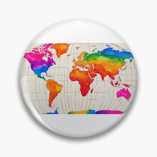 Item preview, Rainbow Watercolor World Map designed and sold by StormArte.