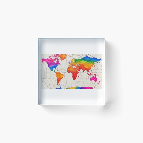 Item preview, Rainbow Watercolor World Map designed and sold by StormArte.