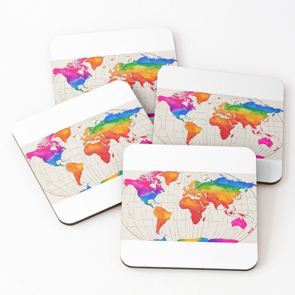 Item preview, Rainbow Watercolor World Map designed and sold by StormArte.