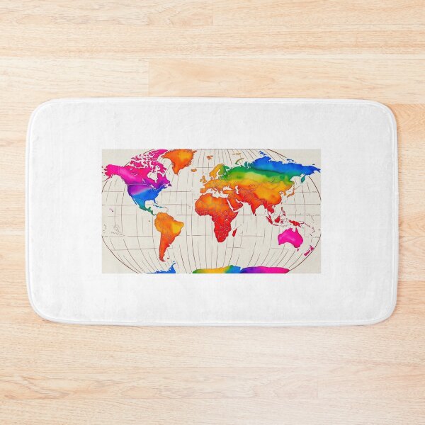 Item preview, Rainbow Watercolor World Map designed and sold by StormArte.