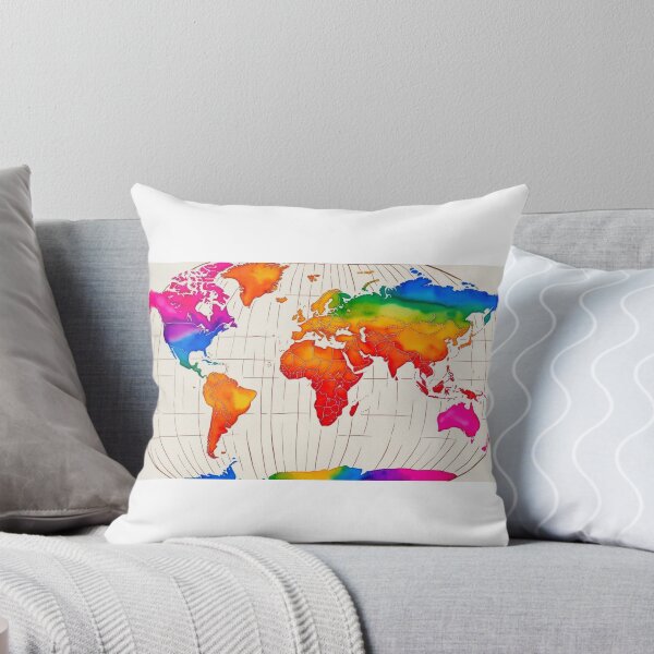 Item preview, Rainbow Watercolor World Map designed and sold by StormArte.