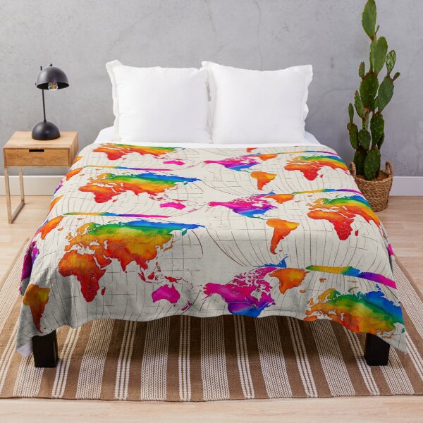 Item preview, Rainbow Watercolor World Map designed and sold by StormArte.