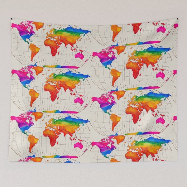 Item preview, Rainbow Watercolor World Map designed and sold by StormArte.