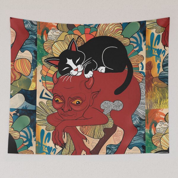 Item preview, Cat on Devil Art designed and sold by Witty Shirts.