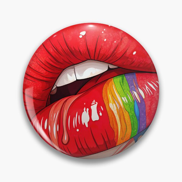 Item preview, Red lips with rainbow! designed and sold by AhArtMe.