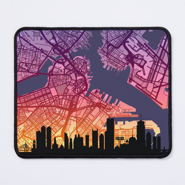Item preview, Boston Massachusetts Skyline Map designed and sold by ArtPrints.