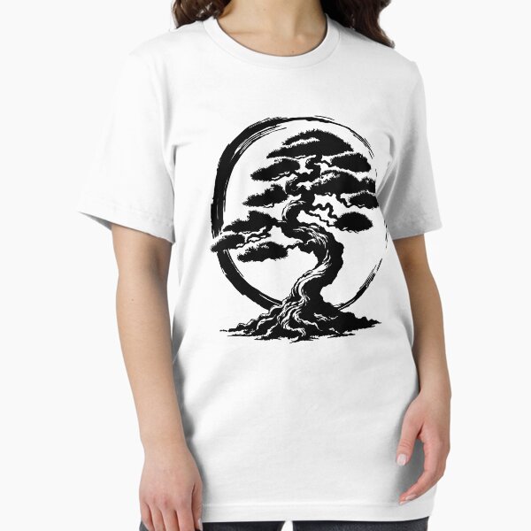 Aperçu de l'œuvre Cercle Enso et arbre Bonsaï Cercle Zen Enso Art japonais créée et vendue par PATTERN-ZART.