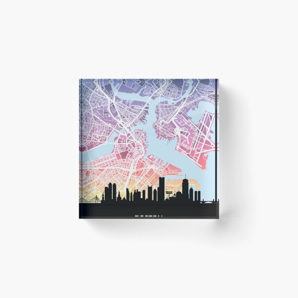 Item preview, Boston Massachusetts Skyline Map designed and sold by ArtPrints.